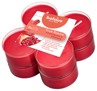 Bolsius maxilichten true scents pomegranate ø58x24 mm 8 uur (6x 8 stuks)