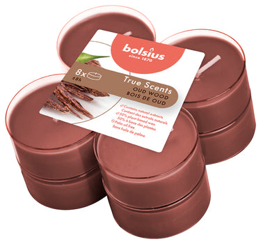 Bolsius maxilichten true scents oud wood ø58x24 mm 8 uur (6x 8 stuks)