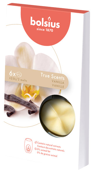 Bolsius wax melts pack true scents vanilla 25 uur (8x 6 stuks)