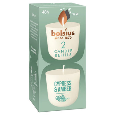Bolsius cleanlight 2-pack cypress amber ø57x116 mm (6x 2 stuks)