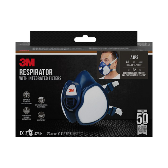 3m 1074306 - mondmasker met filter a1p2 | 4 stuks