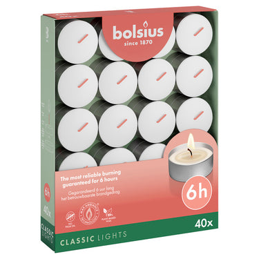 Bolsius theelichten wit ø38x21 mm 6 uur (6x 40 stuks)
