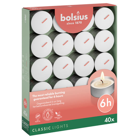 Bolsius theelichten wit ø38x21 mm 6 uur (6x 40 stuks)