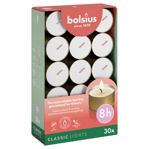 Bolsius theelichten wit ø38x22 mm 8 uur (6x 30 stuks)