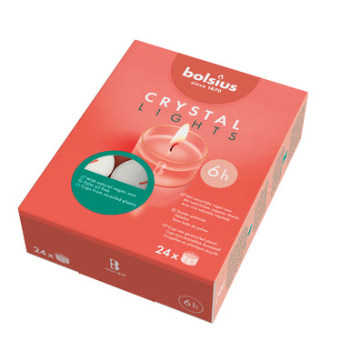 Bolsius clear cup theelichten ø39x19 mm 6 uur (6x 24 stuks)