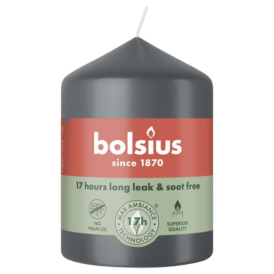 Bolsius stompkaars stormy grey ø58x80 mm 17 uur (6 stuks)