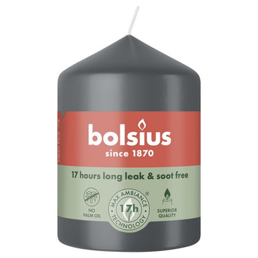 Bolsius stompkaars stormy grey ø58x80 mm 17 uur (6 stuks)