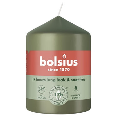 Bolsius stompkaars fresh olive ø58x80 mm 17 uur (6 stuks)