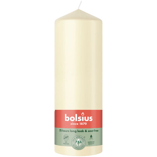 Bolsius stompkaars soft pearl ø68x200 mm 75 uur (6 stuks)