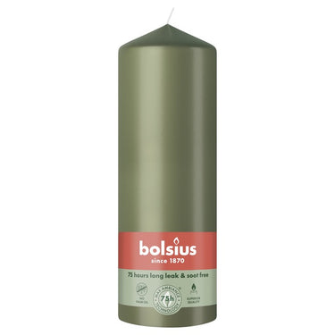 Bolsius stompkaars fresh olive ø68x200 mm 75 uur (6 stuks)