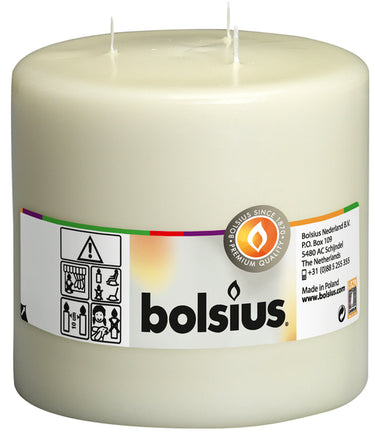 Bolsius mammoetkaars 3 lonten ivoor ø150x150 mm 75 uur (2 stuks)