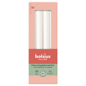 Bolsius dinerkaarsen cloudy white ø20x230 mm 8 uur (4x 8 stuks)