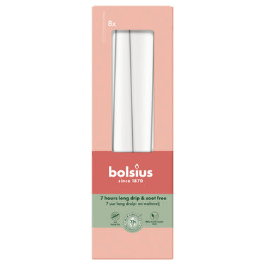 Bolsius gotische kaarsen cloudy white ø24x245 mm 7 uur (8x 4 stuks)