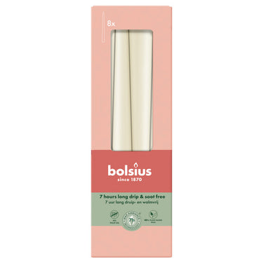 Bolsius gotische kaarsen soft pearl ø24x245 mm 7 uur (8x 4 stuks)