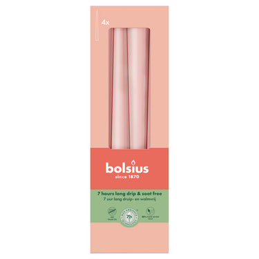 Bolsius gotische kaarsen misty pink ø24x245 mm 7 uur (8x 4 stuks)
