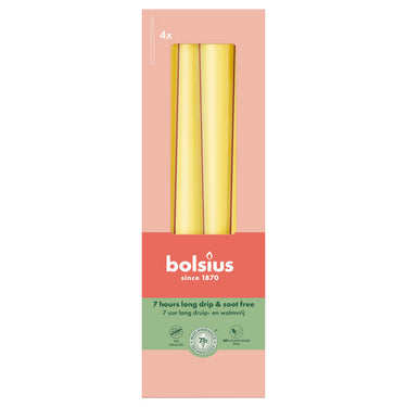 Bolsius gotische kaarsen sunny yellow ø24x245 mm 7 uur (8x 4 stuks)