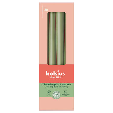 Bolsius gotische kaarsen fresh olive ø24x245 mm 7 uur (8x 4 stuks)