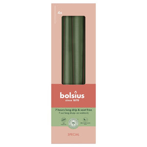 Bolsius gotische kaarsen metallic green ø24x245 mm 7 uur (8x 4 stuks)