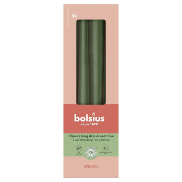 Bolsius gotische kaarsen metallic green ø24x245 mm 7 uur (8x 4 stuks)
