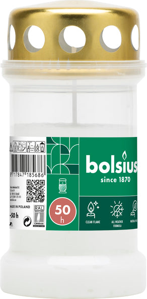 Bolsius graflicht nr 3 met deksel wit ø67x133 mm 50 uur (24 stuks)