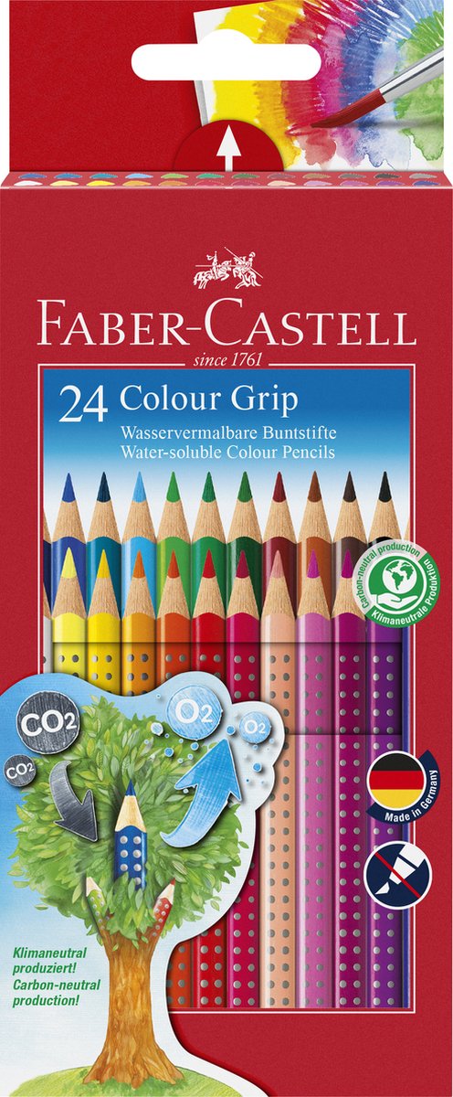 Faber-castell kleurpotloden - colour grip - 24 stuks - fc-112424