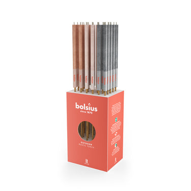 Bolsius rustieke tuinkaarsfakkels assorti gekleurd ø30x1130 mm (32 stuks)