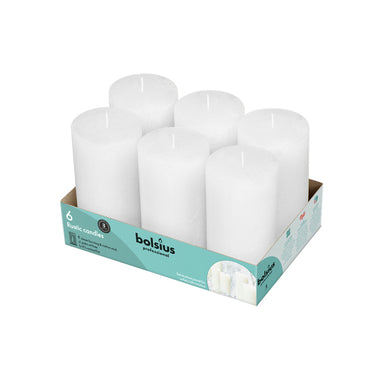 Bolsius professional stompkaars rustiek 130 68 mm wolkenwit 43 branduren (6 stuks)