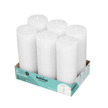 Bolsius professional stompkaars rustiek 190 68 mm 65 branduren wolkenwit (6 stuks)