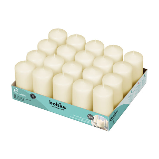 Bolsius professional stomkaarsen 10 5 cm ivoor 20 branduren (20 stuks)