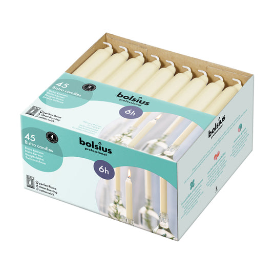 Bolsius professional bistro kaars ivoor 180 21.3mm 6 branduren (45 stuks)