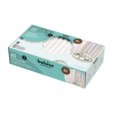 Bolsius professional kroonkaarsen wit 200 24mm 8 uur (60 stuks)