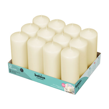 Bolsius professional stompkaarsen ivoor 17 7 cm 62 branduren (12 stuks)