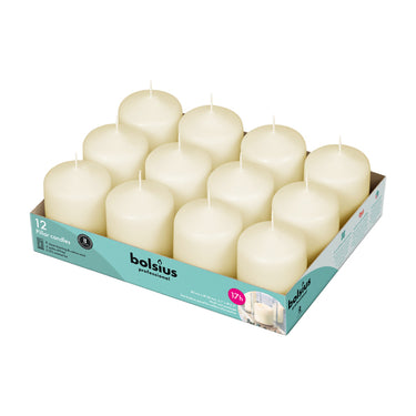 Bolsius professional stompkaarsen ivoor 8 6 cm 17 branduren (12 stuks)