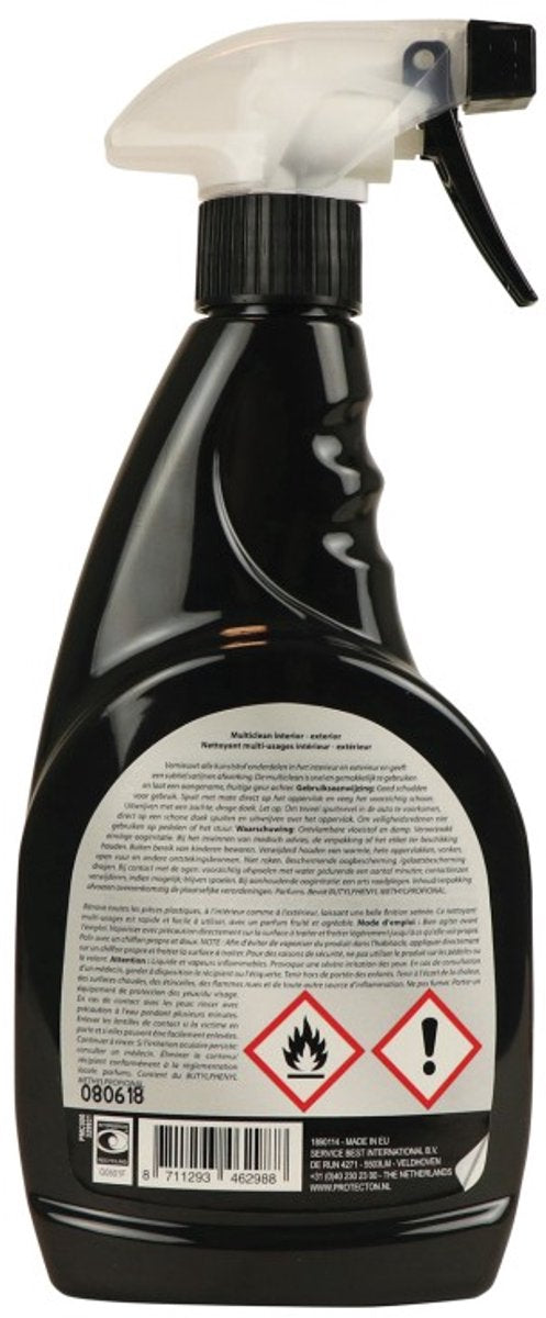 Protecton multiclean interieur exterieur – om kunststof grondig te reinigen te vernieuwen - subtiele zijdeglans afwerking – met aangename fruitige geur - snel gemakkelijk in gebruik - 500ml