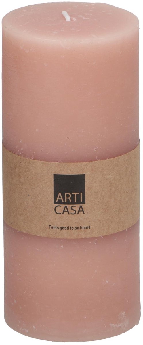 Arti casa stompkaars ø7 x 16 cm - 65 branduren - roze