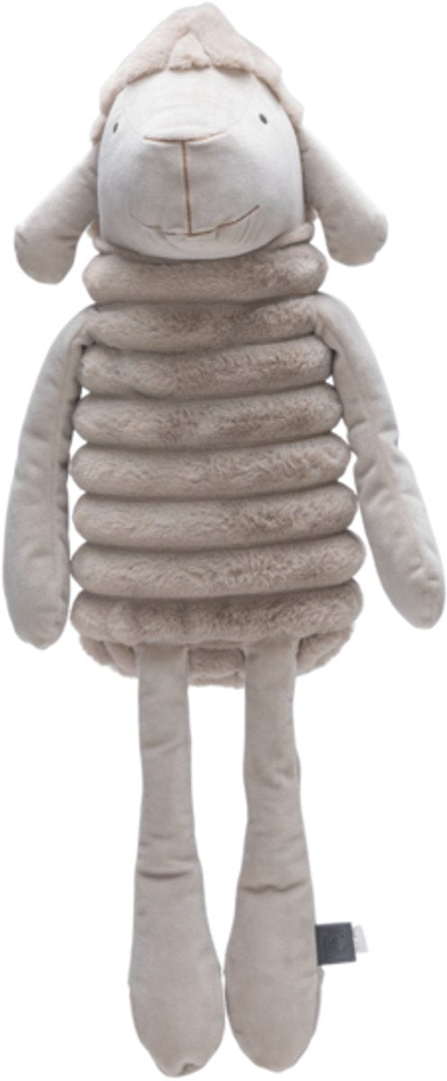 Designed by lotte reza hondenknuffel schaap - hondenspeeltjes - xl-knuffel dikke ribstof - beige - 64x26x17 cm