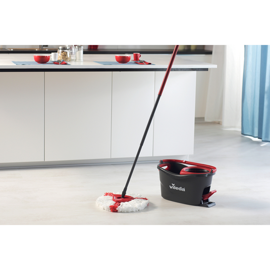 Vileda turbo mopset + 2 vervangende koppen - pedaalsysteem met 2 vervangingen - microvezelmop 2in1