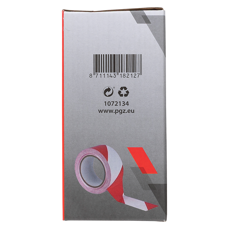 Load image into Gallery viewer, Mack 1072134 - afsperband rood wit doos 75mm x 500m - 35 micron | 3 stuks

