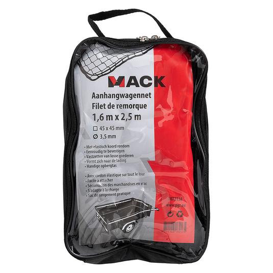 Mack 1072138 - aanhangwagennet zwart 1,6 x 2,5m | 3 stuks