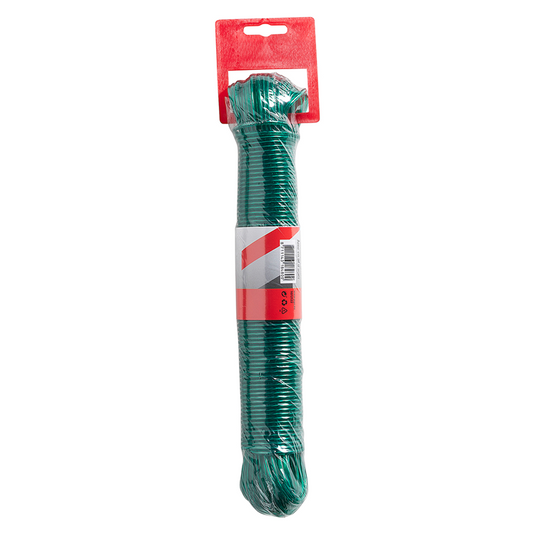 Mack 1072122 - waslijndraad pp groen streng 3mm 40m met staaldraad kern | 5 stuks