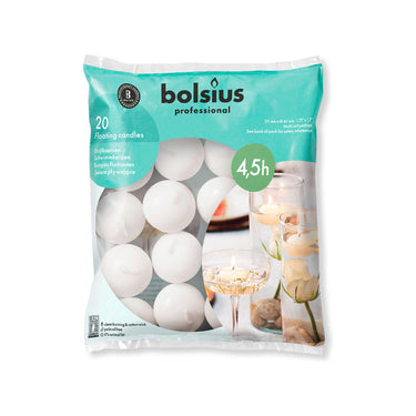 Bolsius prof drijfkaarsen wit (20 stuks)