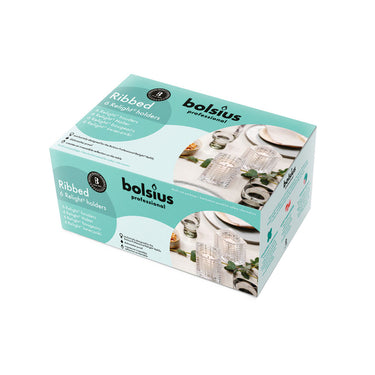 Bolsius prof relight houder ribbed transparant (6 stuks)