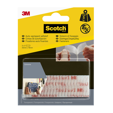 3m 1075819 - scotch extr. fasteners 25x75mm2sets pak transparant | 6 stuks