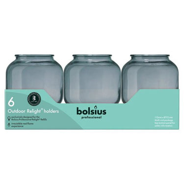 Bolsius relight houder sphere grijs (6 stuks)