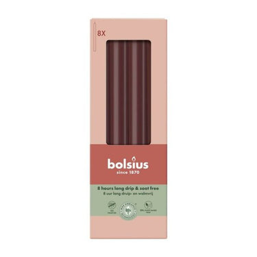 Bolsius dinerkaars rustiek ø270 23 fluweel rood (8x 8 stuks)