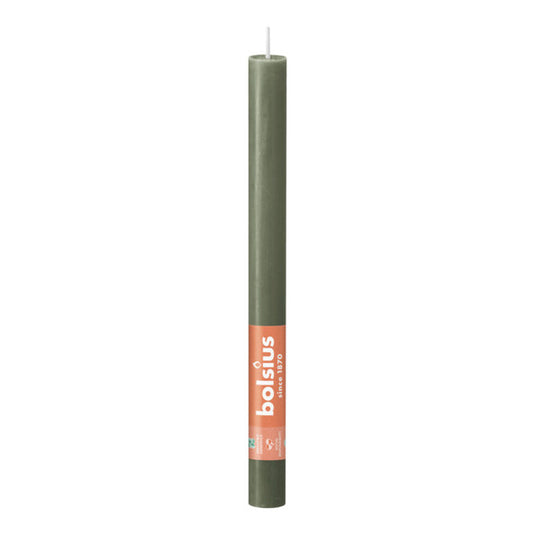 Bolsius dinerkaars rustiek 270 23 fris olijf (8x 8 stuks)