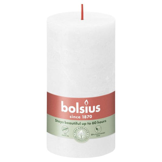 Bolsius rustiekkaars 190 68 cloudy white (4 stuks)