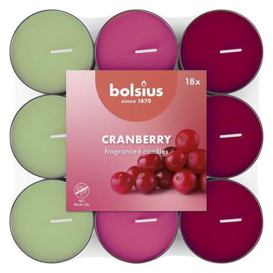Bolsius geurlichten cranberry (8x 18 stuks)