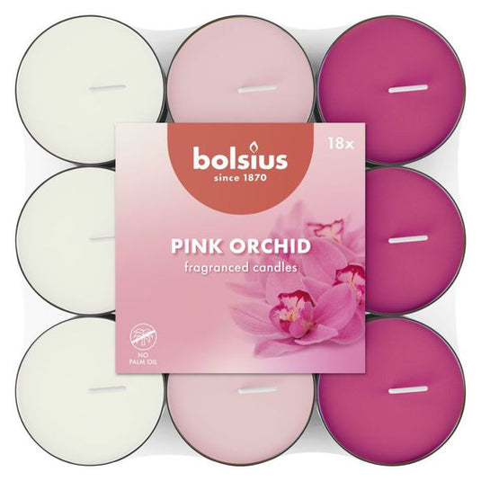 Bolsius geurlichten pink orchid (8x 18 stuks)