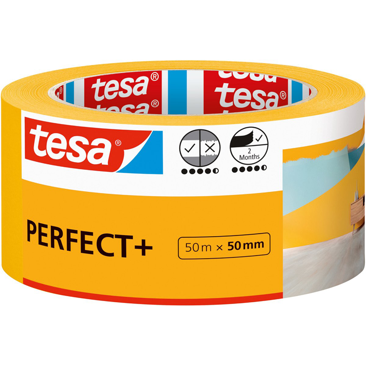 Load image into Gallery viewer, Tesa schilderstape perfect+ afplaktape dun washi papier nauwkeurig schilderen – 50m x 50mm
